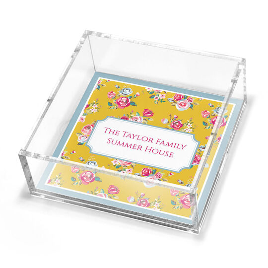 Tea Roses Petite Lucite Trinket Tray